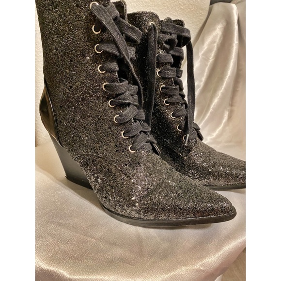 Black glitter witch boots. - Picture 3 of 5